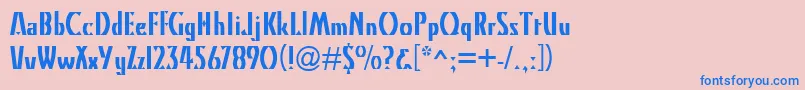 フォントKristinRegular – ピンクの背景に青い文字