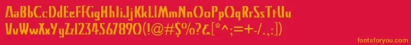 フォントKristinRegular – 赤い背景にオレンジの文字