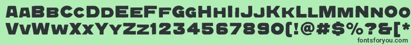 QuadratgroteskcBold-fontti – mustat fontit vihreällä taustalla
