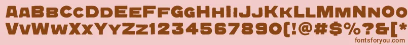 QuadratgroteskcBold-fontti – ruskeat fontit vaaleanpunaisella taustalla