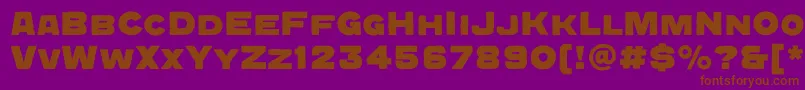 フォントQuadratgroteskcBold – 紫色の背景に茶色のフォント