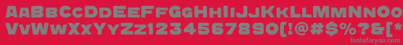 フォントQuadratgroteskcBold – 赤い背景に灰色の文字