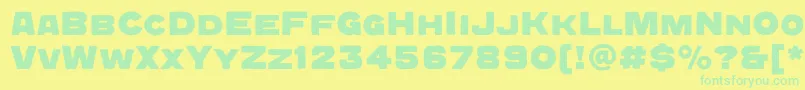 QuadratgroteskcBold-fontti – vihreät fontit keltaisella taustalla