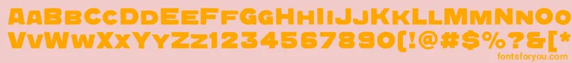 Fonte QuadratgroteskcBold – fontes laranjas em um fundo rosa