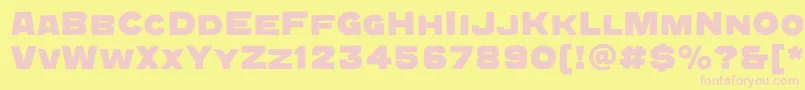 QuadratgroteskcBold-Schriftart – Rosa Schriften auf gelbem Hintergrund