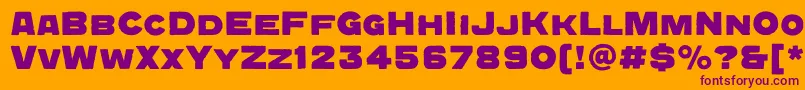 QuadratgroteskcBold Font – Purple Fonts on Orange Background