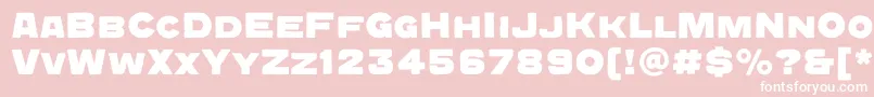 QuadratgroteskcBold-fontti – valkoiset fontit vaaleanpunaisella taustalla