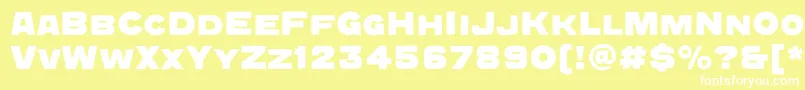 フォントQuadratgroteskcBold – 黄色い背景に白い文字