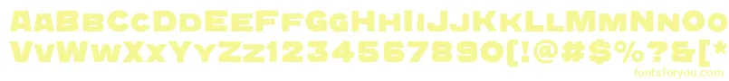 QuadratgroteskcBold-Schriftart – Gelbe Schriften auf weißem Hintergrund