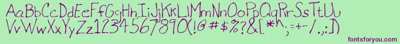 NelsonRegular Font – Purple Fonts on Green Background