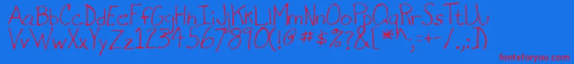 NelsonRegular-Schriftart – Rote Schriften auf blauem Hintergrund