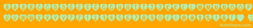 LoveIsAwesomeOtf Font – Green Fonts on Orange Background