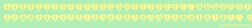 LoveIsAwesomeOtf Font – Yellow Fonts on Green Background