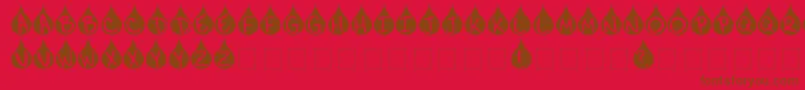 Teardrop Font – Brown Fonts on Red Background