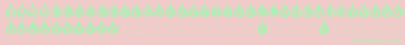 Teardrop-Schriftart – Grüne Schriften auf rosa Hintergrund
