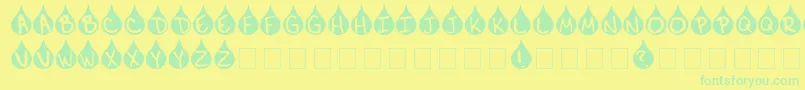 Teardrop Font – Green Fonts on Yellow Background