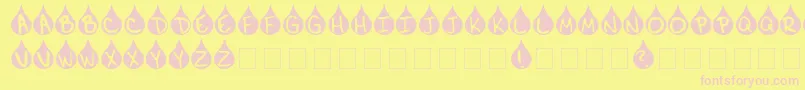 Teardrop Font – Pink Fonts on Yellow Background