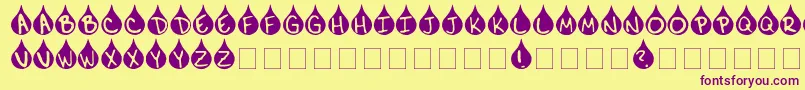 Teardrop Font – Purple Fonts on Yellow Background