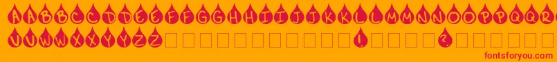 Fonte Teardrop – fontes vermelhas em um fundo laranja
