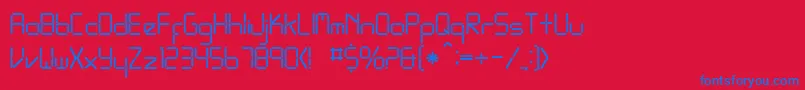 フォントLRegular – 赤い背景に青い文字