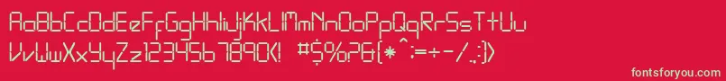LRegular-Schriftart – Grüne Schriften auf rotem Hintergrund