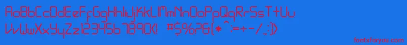 LRegular Font – Red Fonts on Blue Background