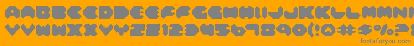 Feldercarb-Schriftart – Graue Schriften auf orangefarbenem Hintergrund