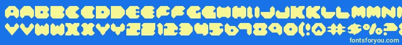 Feldercarb-Schriftart – Gelbe Schriften auf blauem Hintergrund