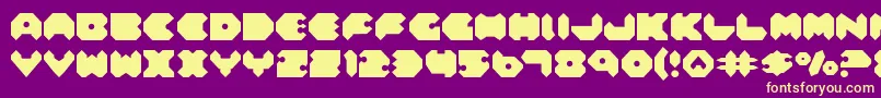 Weitere Informationen zur Feldercarb-Schriftart Feldercarb-Schriftart – Gelbe Schriften auf violettem Hintergrund