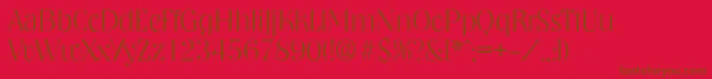 NashvilleserialXlightRegular Font – Brown Fonts on Red Background