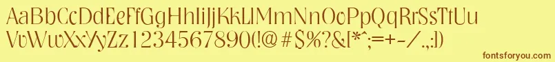 NashvilleserialXlightRegular Font – Brown Fonts on Yellow Background