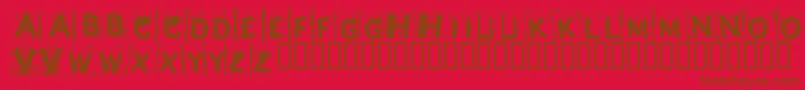 Czcionka BjRedrum – brązowe czcionki na czerwonym tle