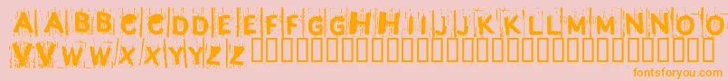 BjRedrum-Schriftart – Orangefarbene Schriften auf rosa Hintergrund