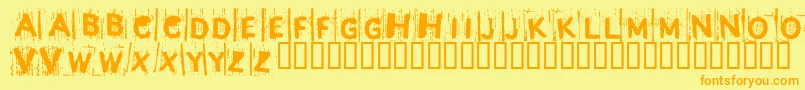 BjRedrum Font – Orange Fonts on Yellow Background