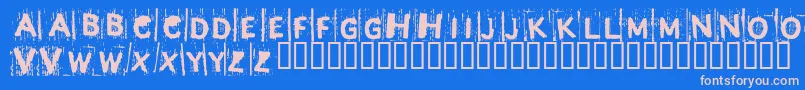 BjRedrum-Schriftart – Rosa Schriften auf blauem Hintergrund