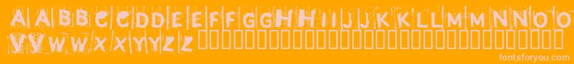 BjRedrum-Schriftart – Rosa Schriften auf orangefarbenem Hintergrund