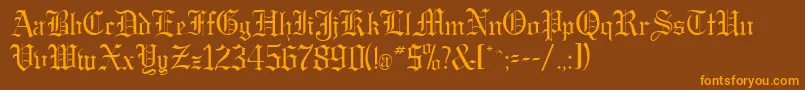 GargoyleSsi Font – Orange Fonts on Brown Background