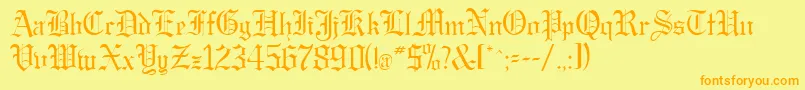 GargoyleSsi Font – Orange Fonts on Yellow Background