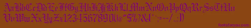GargoyleSsi Font – Purple Fonts on Brown Background