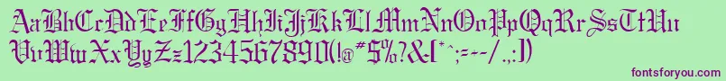 GargoyleSsi Font – Purple Fonts on Green Background