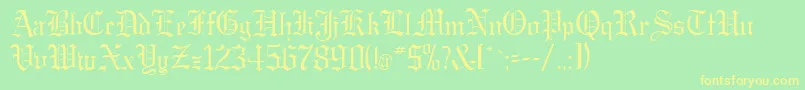 GargoyleSsi Font – Yellow Fonts on Green Background