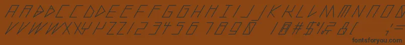 フォントSlantedItalicShiftMedium – 黒い文字が茶色の背景にあります