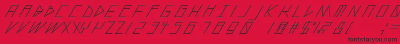 SlantedItalicShiftMedium Font – Black Fonts on Red Background