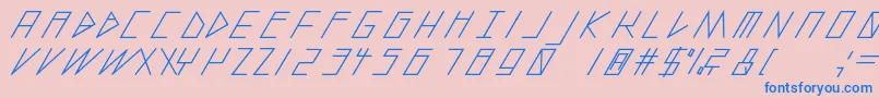 フォントSlantedItalicShiftMedium – ピンクの背景に青い文字