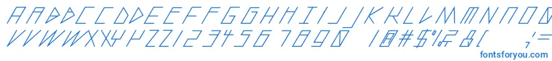 フォントSlantedItalicShiftMedium – 白い背景に青い文字