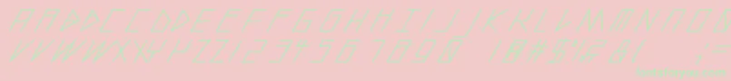 フォントSlantedItalicShiftMedium – ピンクの背景に緑の文字