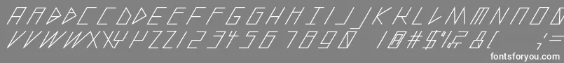 フォントSlantedItalicShiftMedium – 灰色の背景に白い文字