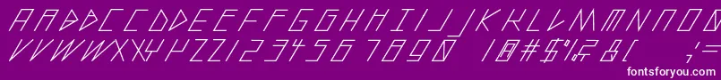 フォントSlantedItalicShiftMedium – 紫の背景に白い文字