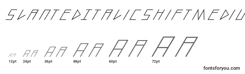 Размеры шрифта SlantedItalicShiftMedium