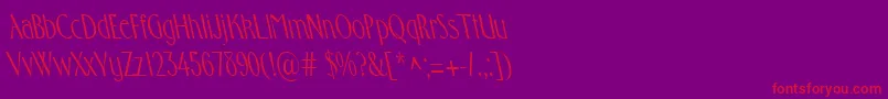 FostercondensedbsRegular Font – Red Fonts on Purple Background